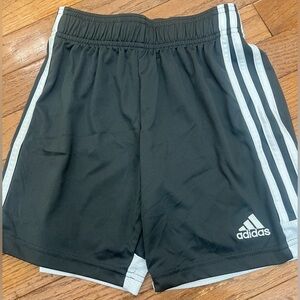 Adidas Boys Black and White Athletic Stripe Shorts S Small